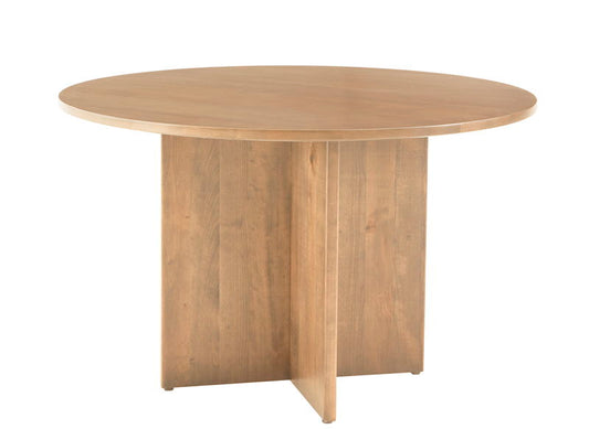 Crafted Cherry - 48" Round Dining Table With Wood Pedestal - Bleached Cherry