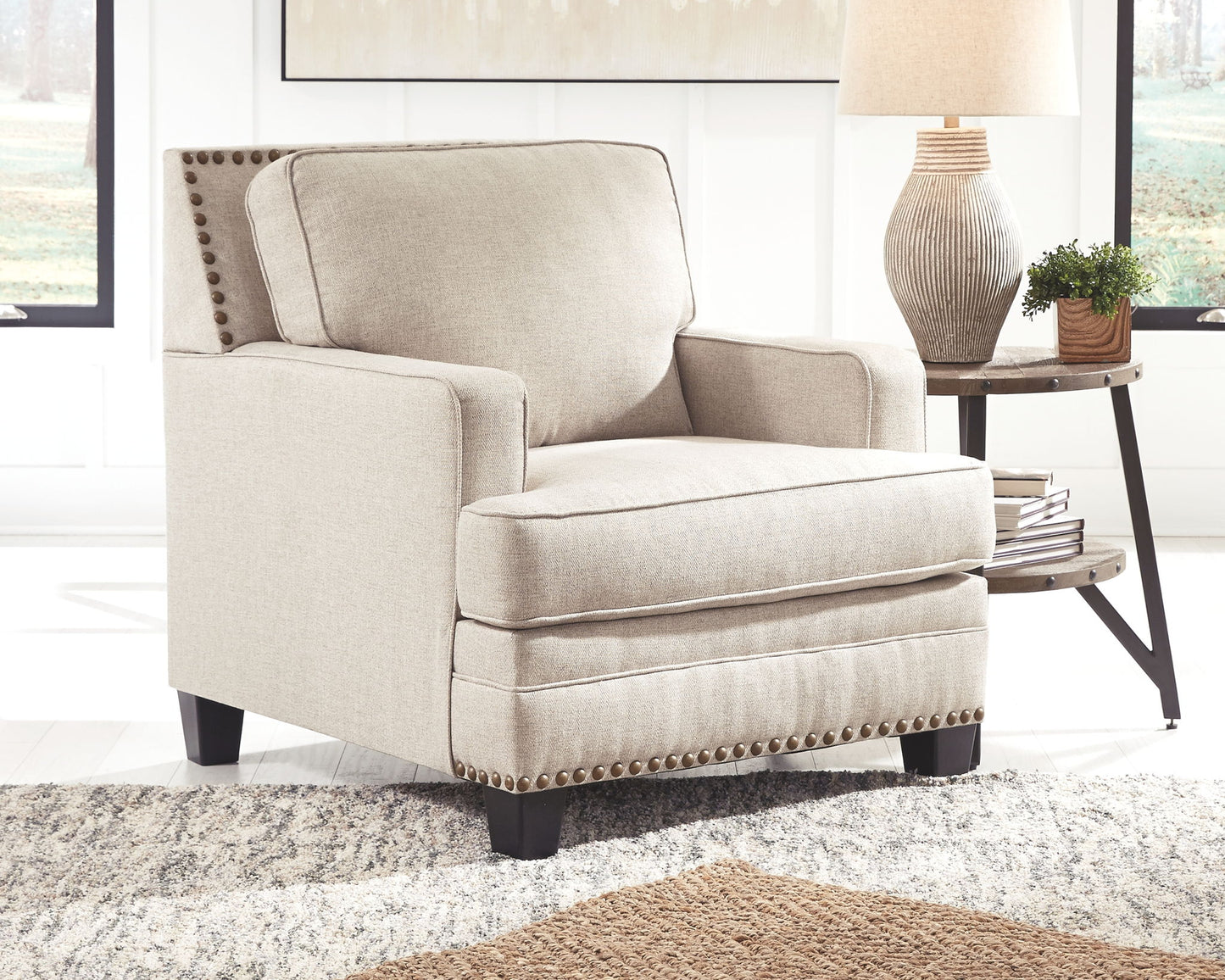 Claredon - Linen - 2 Pc. - Chair, Ottoman