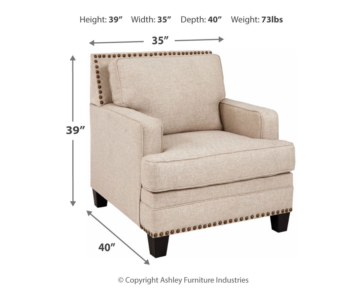 Claredon - Linen - 2 Pc. - Chair, Ottoman