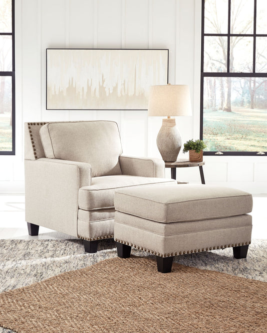 Claredon - Linen - 2 Pc. - Chair, Ottoman