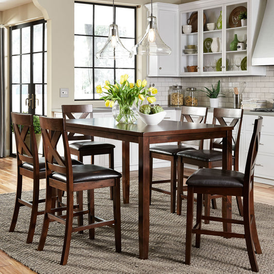 Thornton - 7 Piece Gathering Table Set - Brown