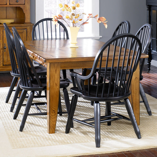 Treasures - 7 Piece Dining Room Set - Black