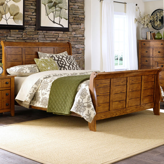 Grandpas Cabin - California King Sleigh Bed - Light Brown