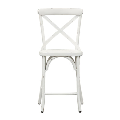 Vintage Series - X Back Counter Chair - Antique White