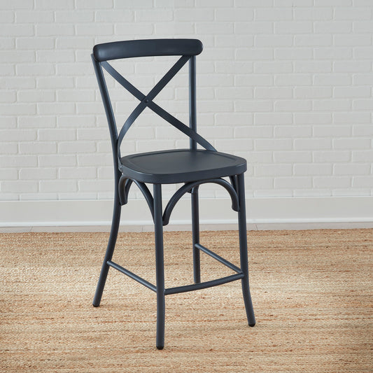 Vintage Series - X Back Counter Chair - Navy