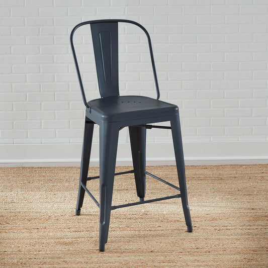 Vintage Series - Bow Back Counter Chair - Navy