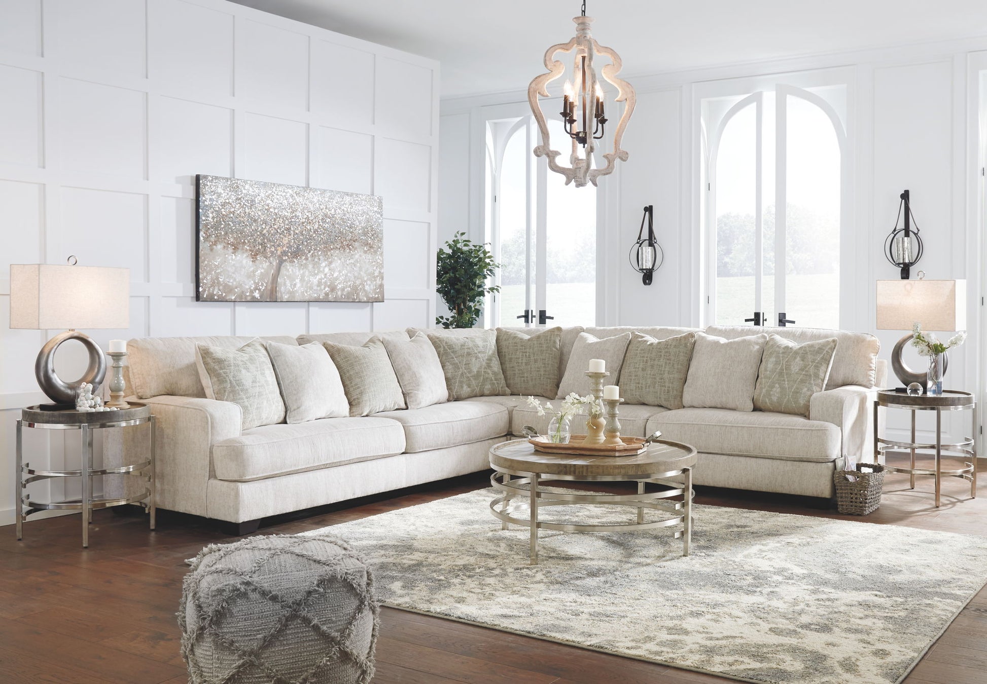 Rawcliffe - Parchment - Left Arm Facing Sofa 3 Pc Sectional