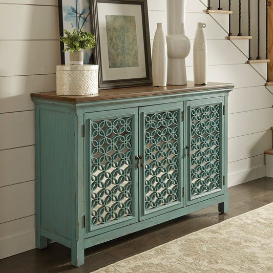 Kensington - 3 Door Accent Cabinet - Blue