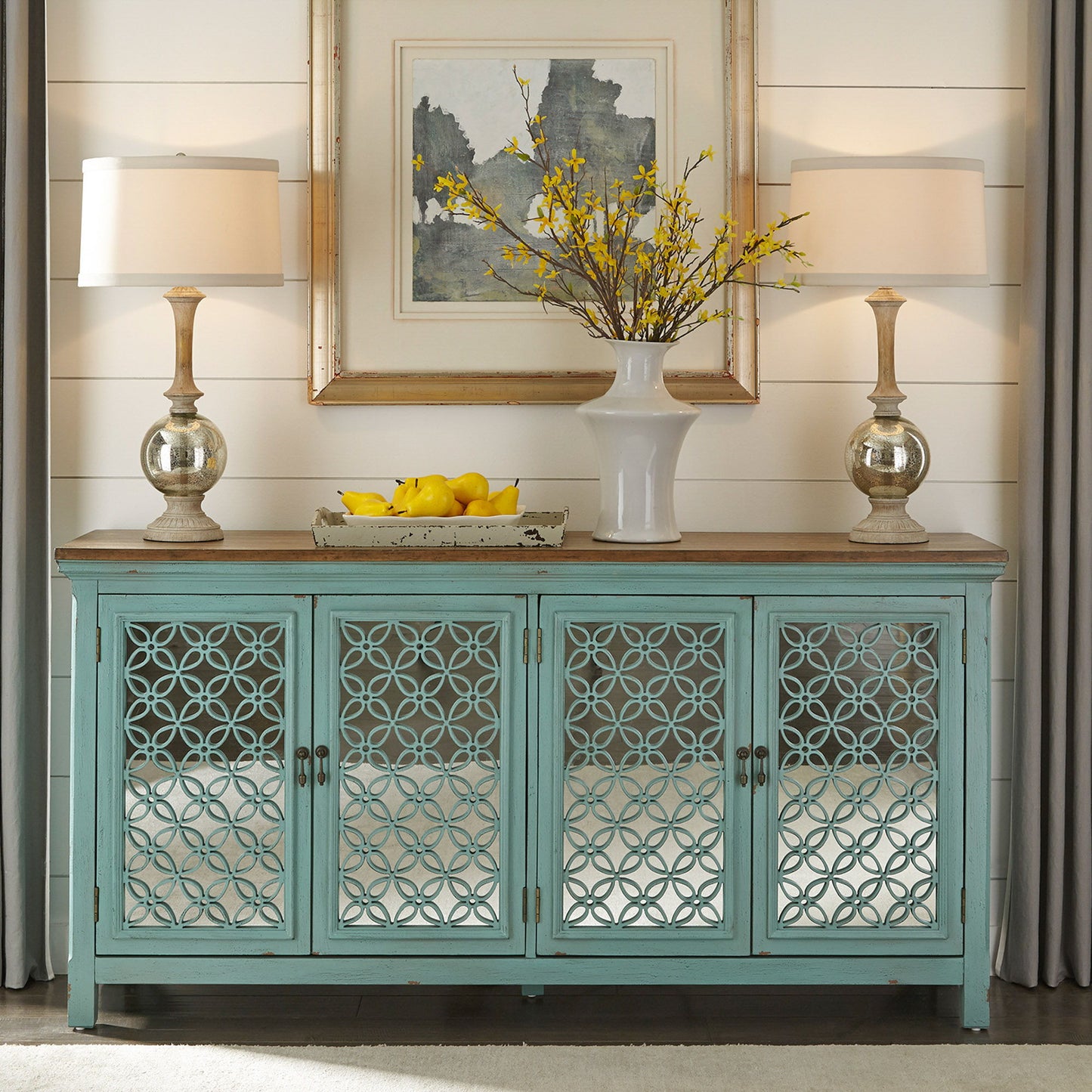 Kensington - 4 Door Accent Cabinet - Blue