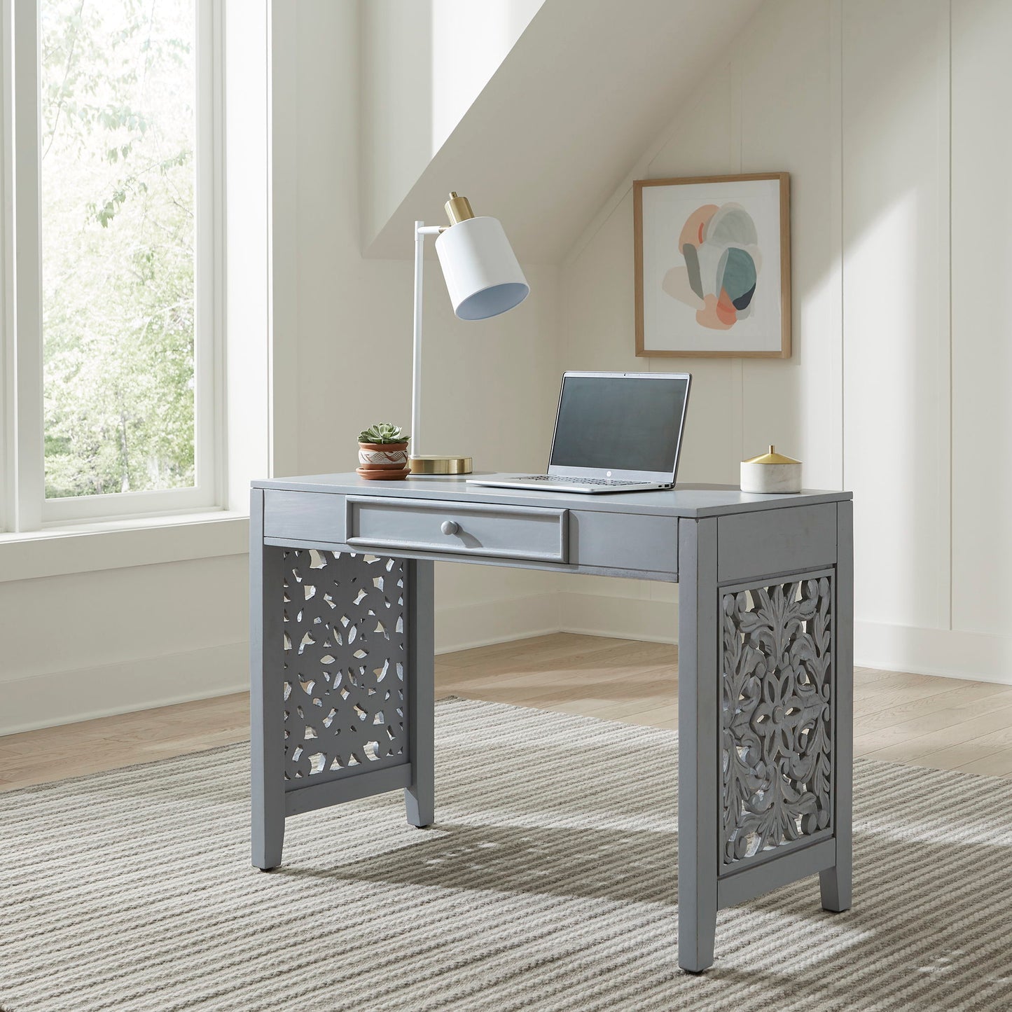 Trellis Lane - Accent Writing Desk - Grey