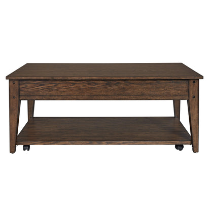 Lake House - Lift Top Cocktail Table - Rustic Brown