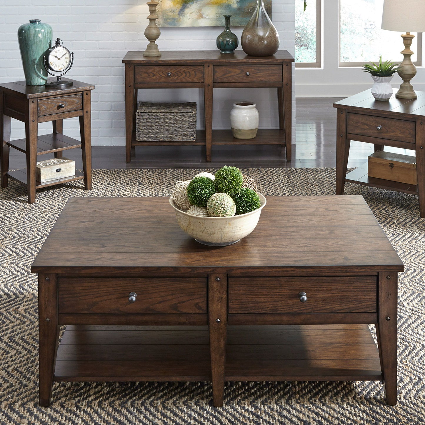 Lake House - End Table - Rustic Brown