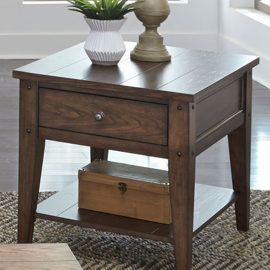 Lake House - End Table - Rustic Brown