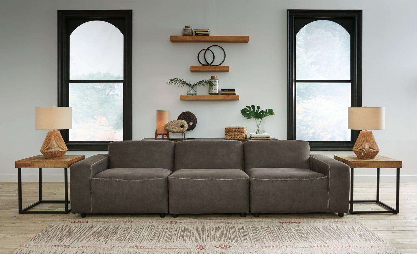 Allena - Gunmetal - Sofa 3 Pc Sectional