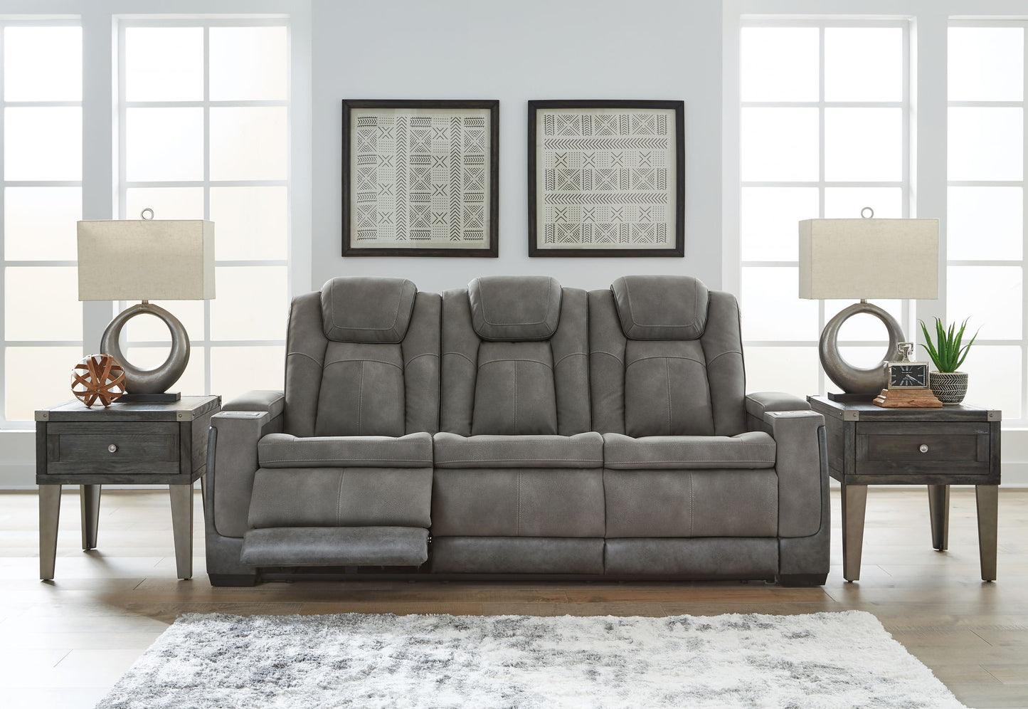 Next-gen - Slate - Pwr Rec Sofa With Adj Headrest