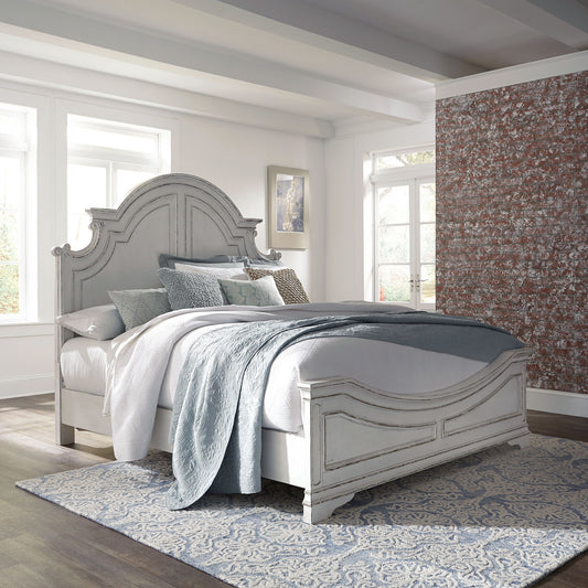 Magnolia Manor - Queen Panel Bed - White