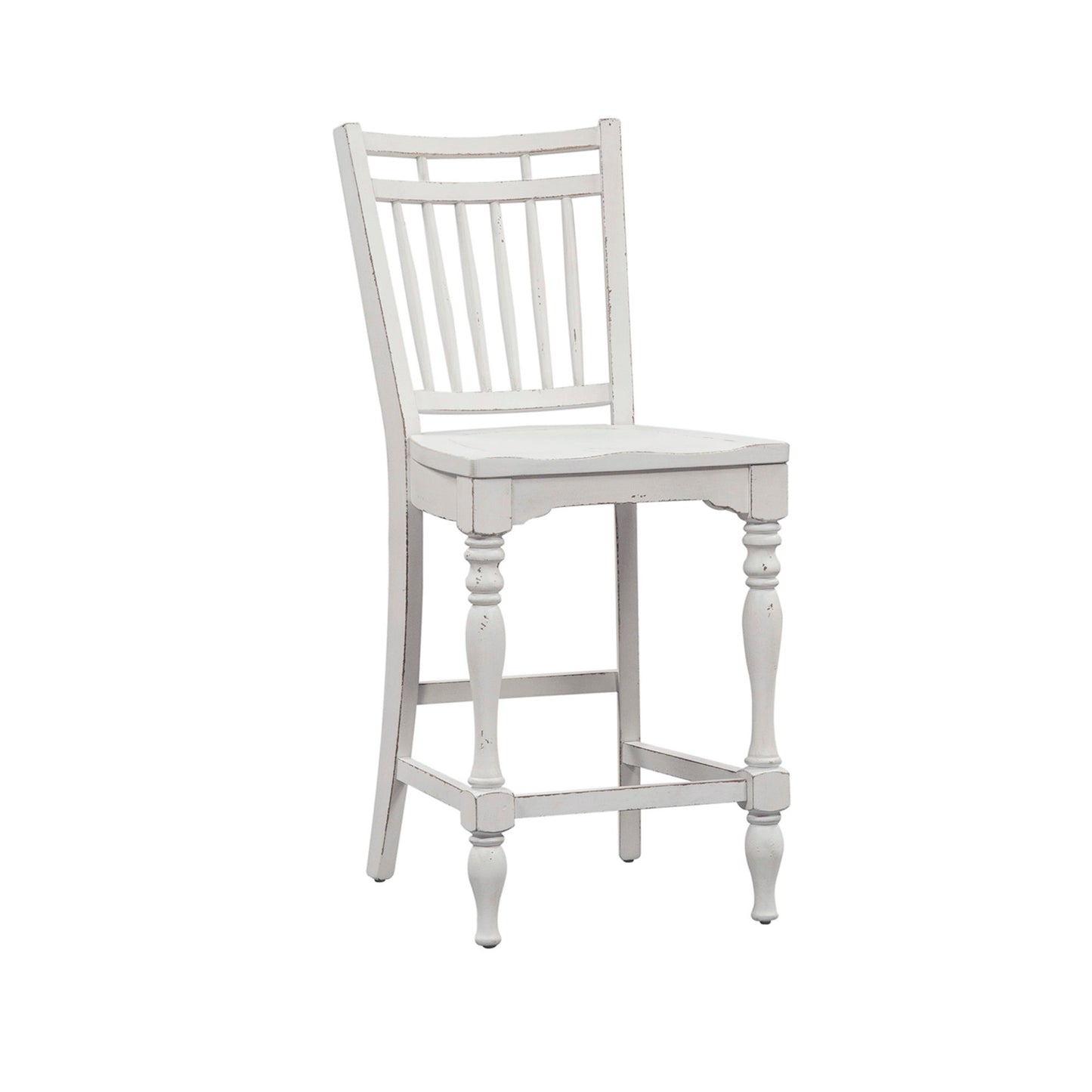 Magnolia Manor - 5 Piece Gathering Table Set - White - Spindle Back Chairs