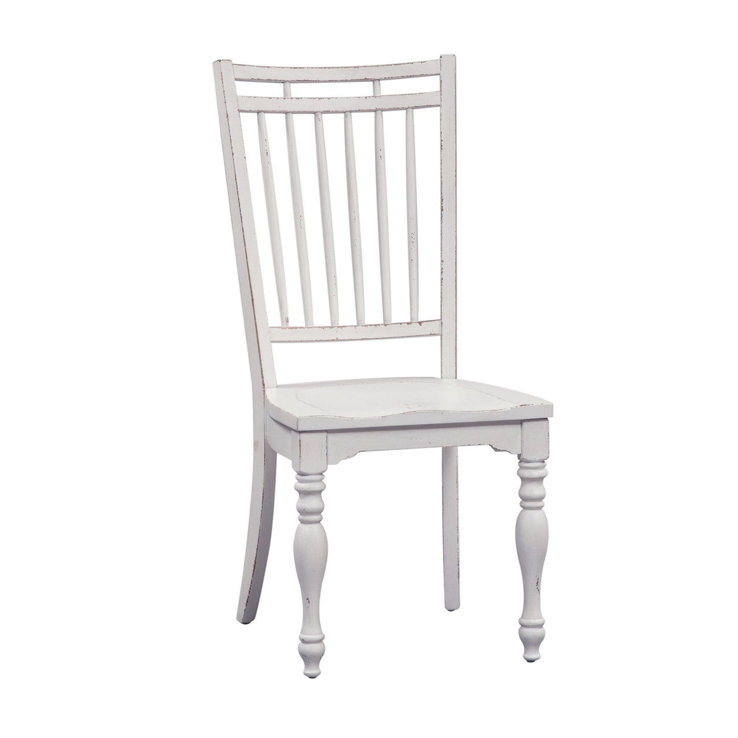 Magnolia Manor - 5 Piece Leg Table Set - White - Spindle Back Chairs