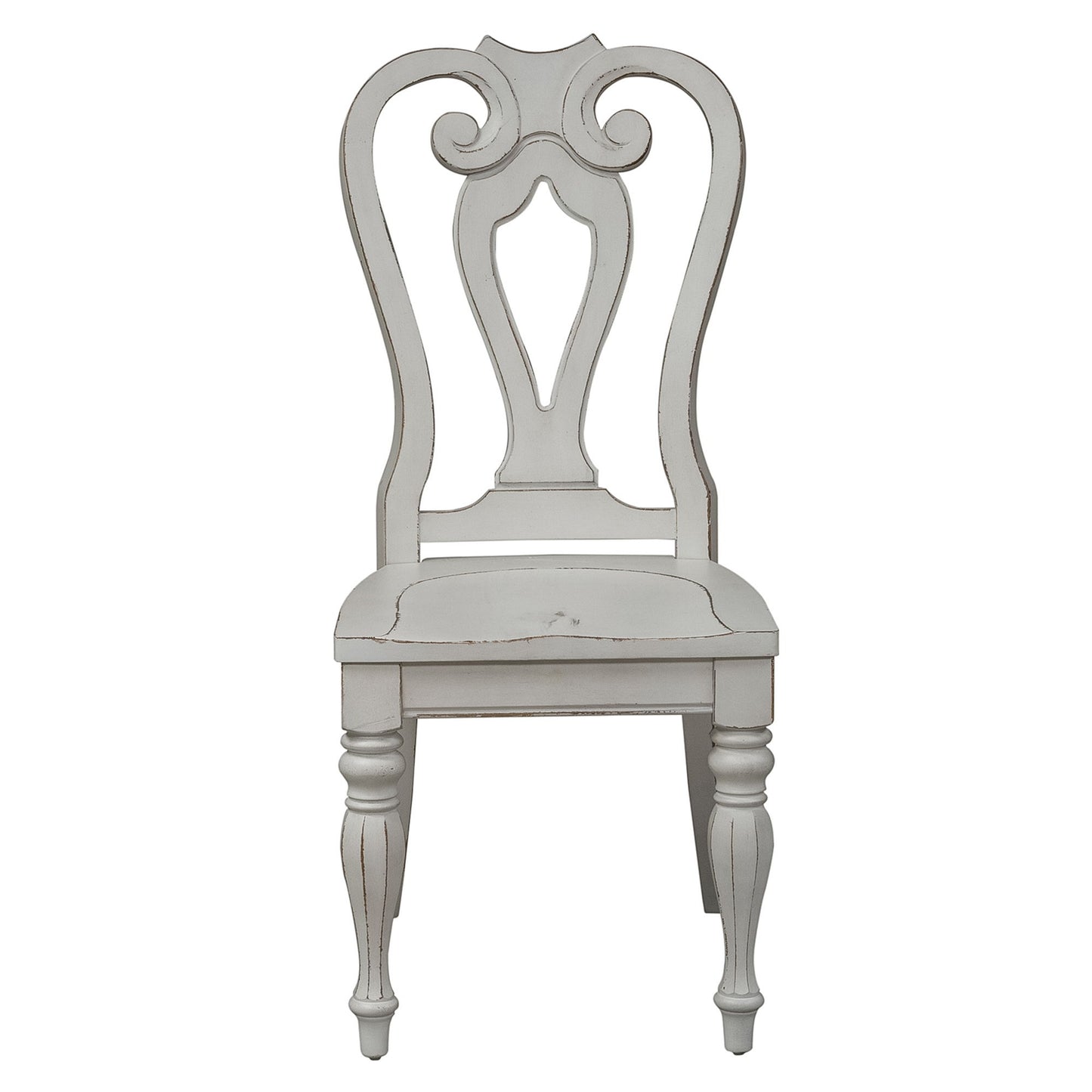 Magnolia Manor - 5 Piece Leg Table Set - White - Shaped Back Chairs