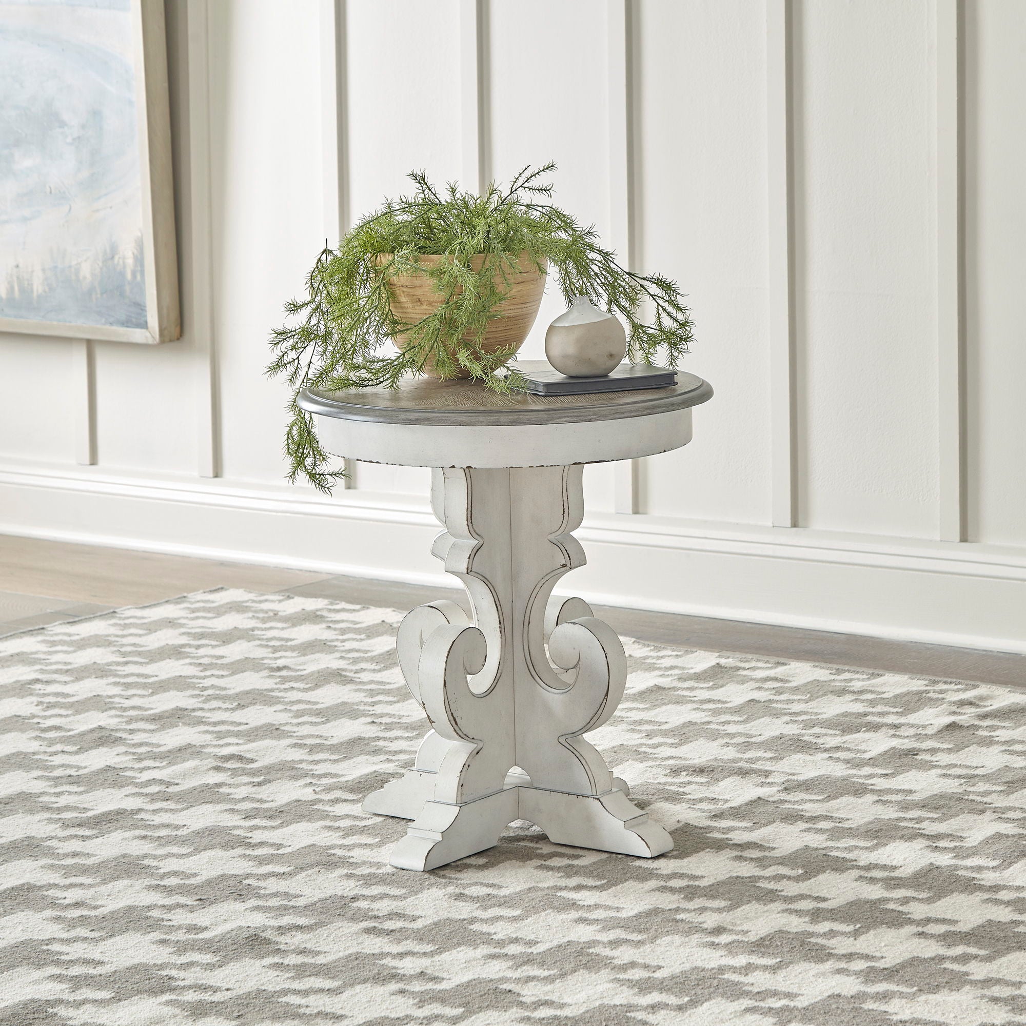 Magnolia Manor Round End Table White