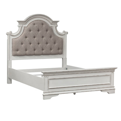 Magnolia Manor - Full Upholstered Bed - White