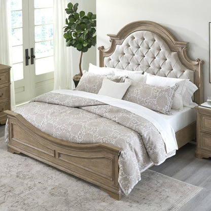 Magnolia Manor - Queen Upholstered Bed - Light Brown