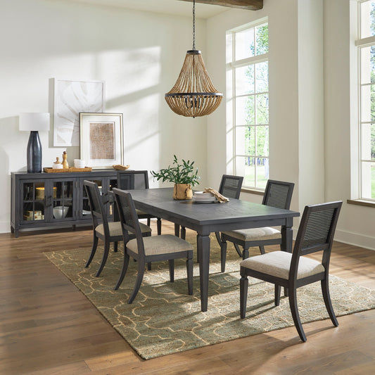 Caruso Heights - 7 Piece Rectangular Table Set - Black