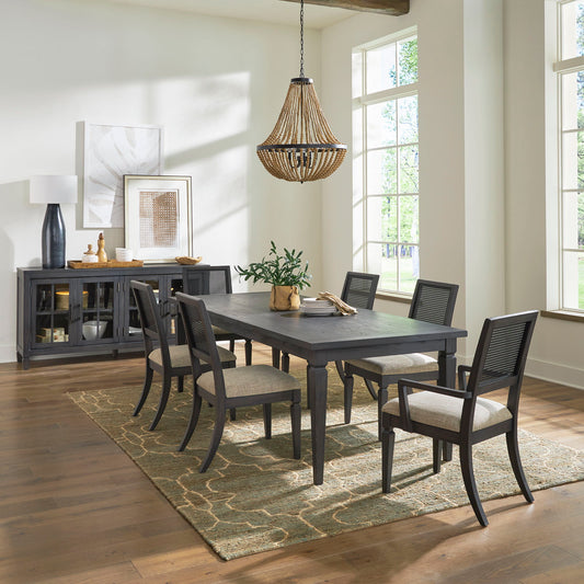 Caruso Heights - Opt 7 Piece Rectangular Table Set - Black