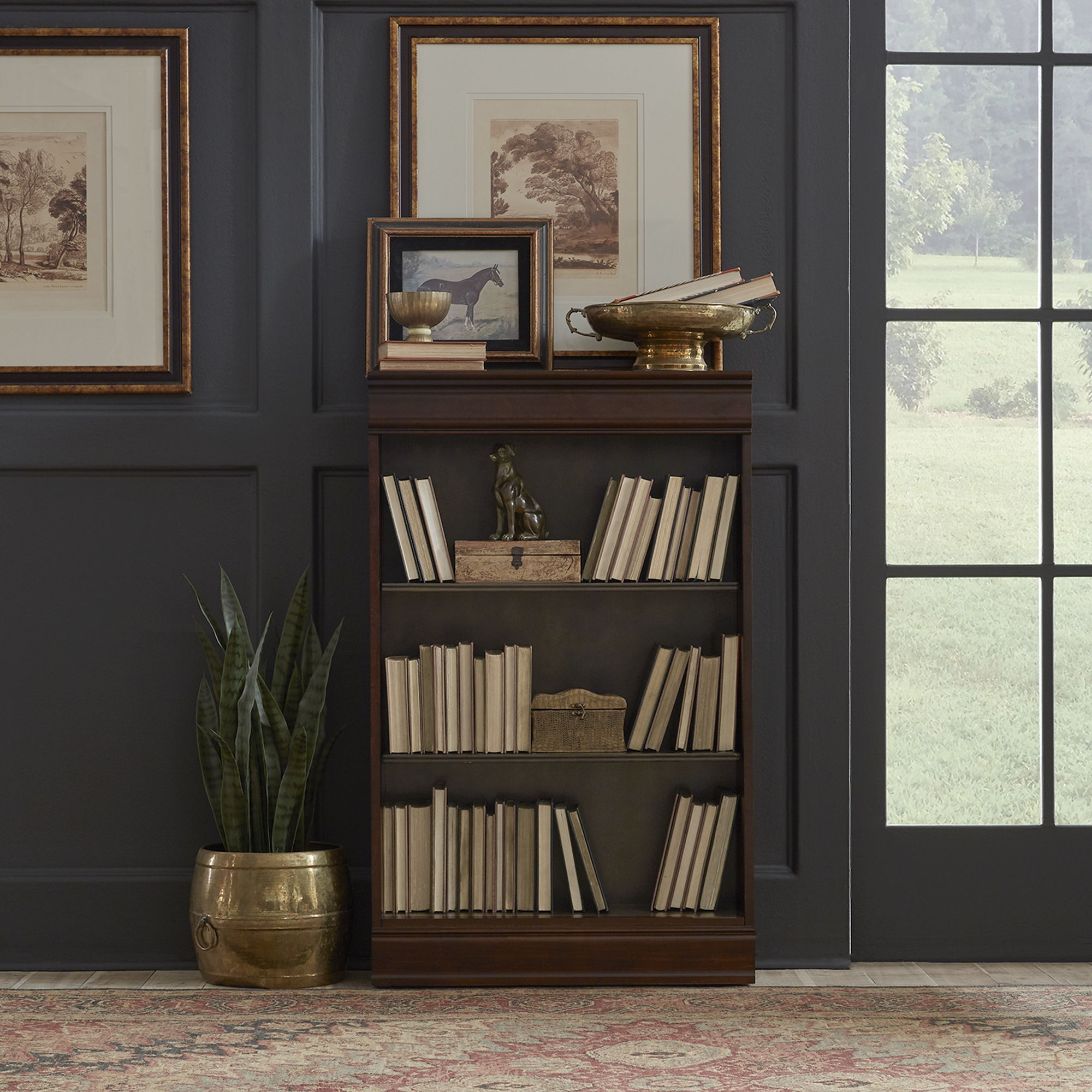 Brayton Manor Jr Executive 48 Bookcase Dark Brown Furniture Warehouse Ohio