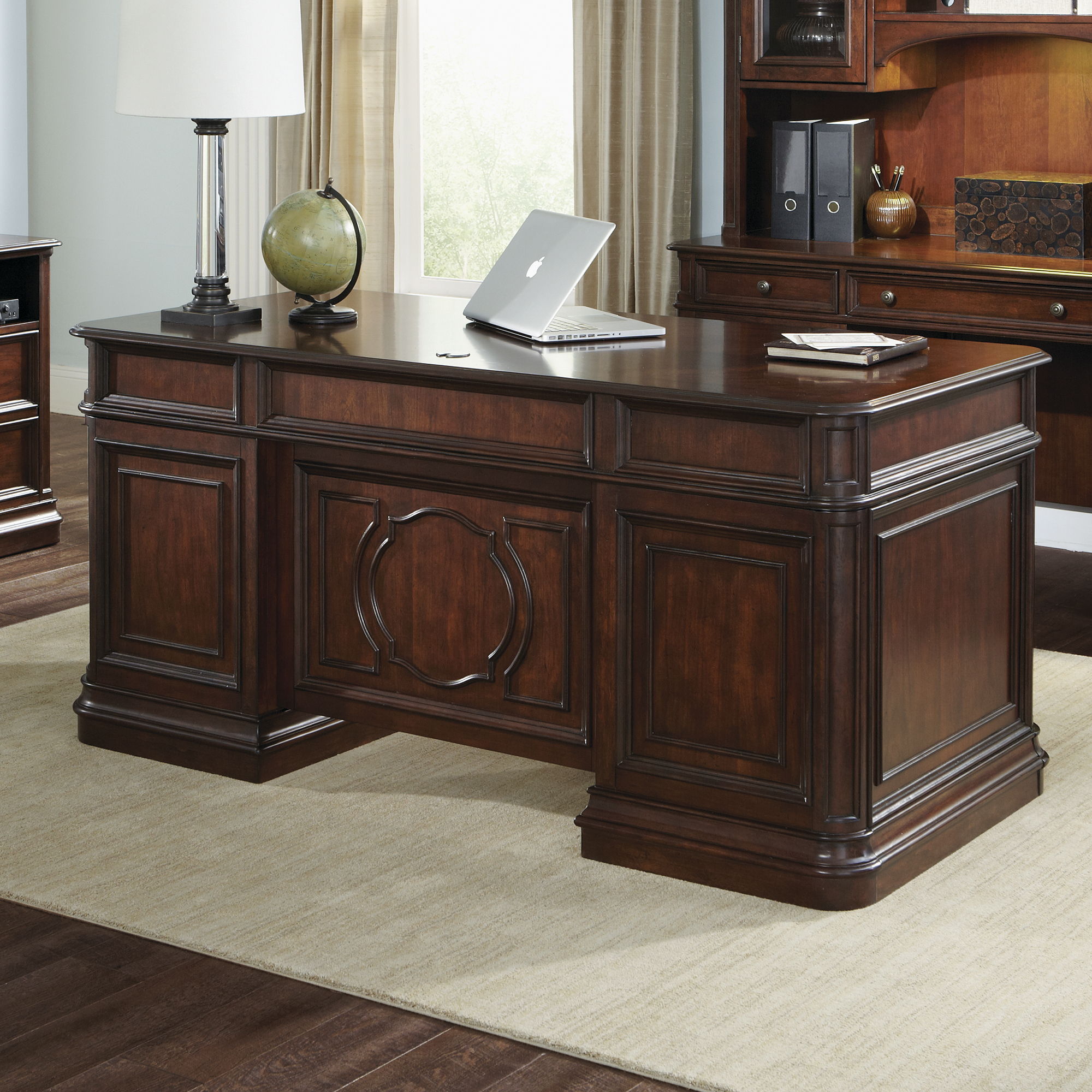 Dark wood executive desk discount