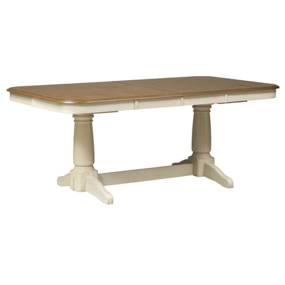 Springfield - Double Pedestal Table - White