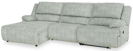 Mcclelland - Gray - 3-Piece Reclining Sectional With Laf Press Back Chaise