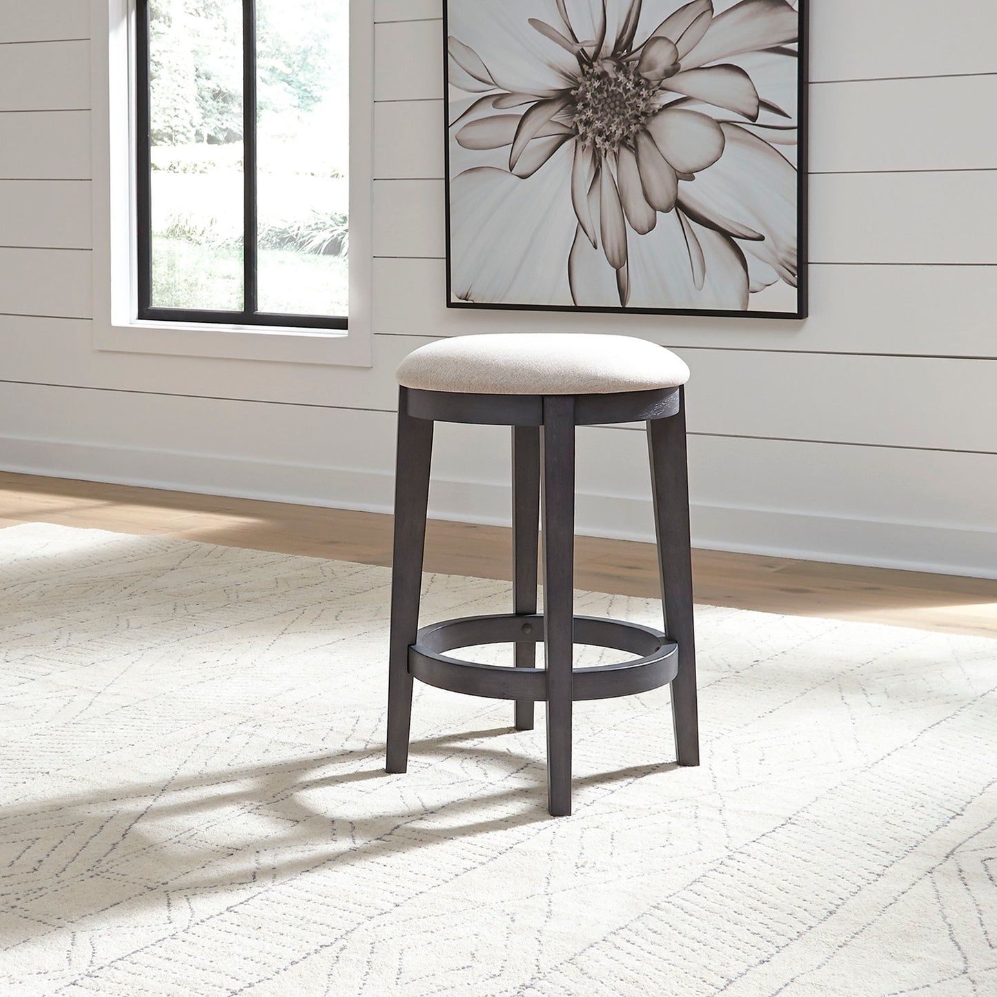 Ocean Isle - Upholstered Console Stool - Dark Gray