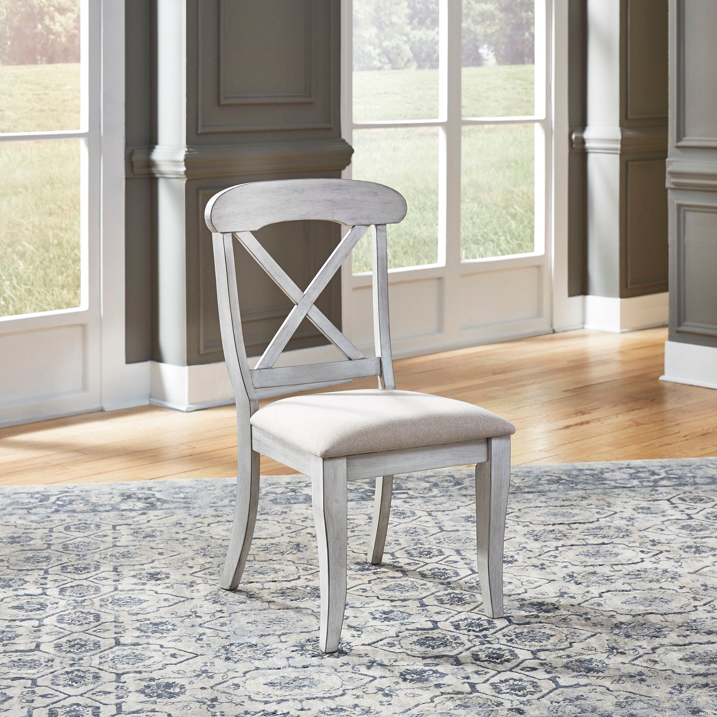 Ocean Isle - Upholstered X Back Side Chair - Antique White