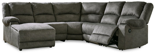 Benlocke - Flannel - 5-Piece Reclining Sectional With Laf Corner Chaise