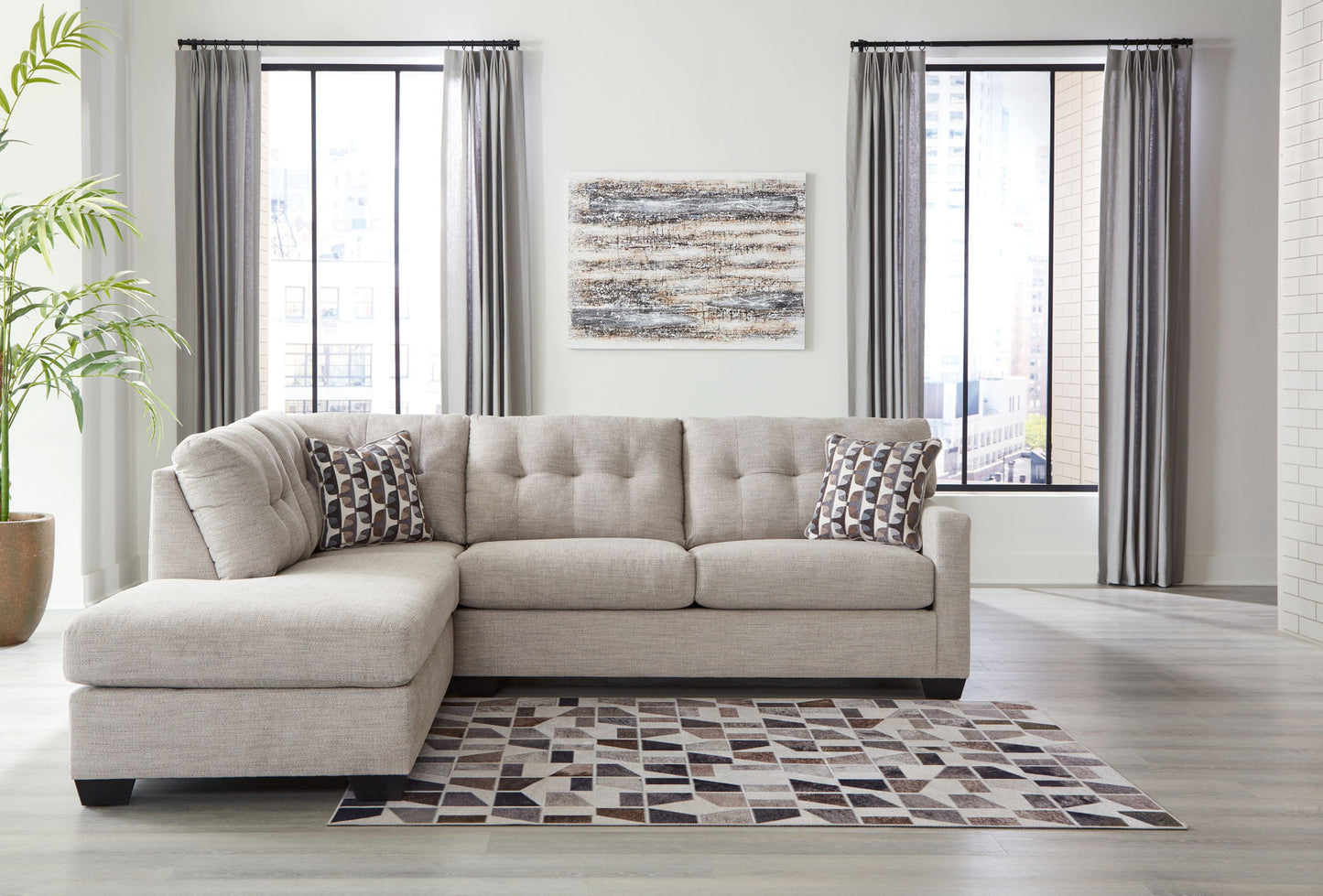 Mahoney - Pebble - 2-Piece Sectional With Laf Corner Chaise