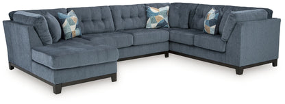 Maxon Place - Navy - 3-Piece Sectional With Laf Corner Chaise