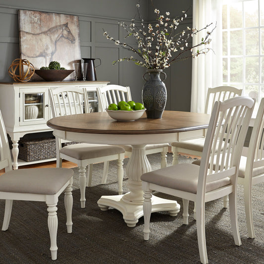 Cumberland Creek - 7 Piece Pedestal Table Set - White