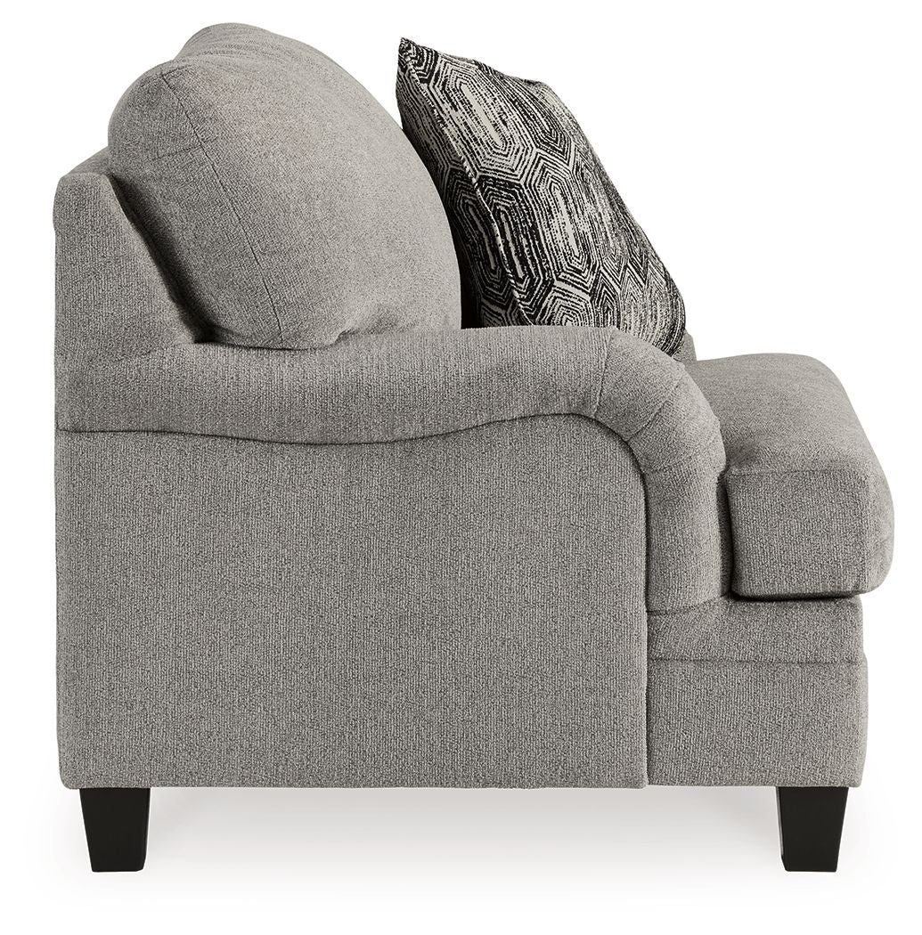 Davinca - Charcoal - Chair And A Half, Ottoman