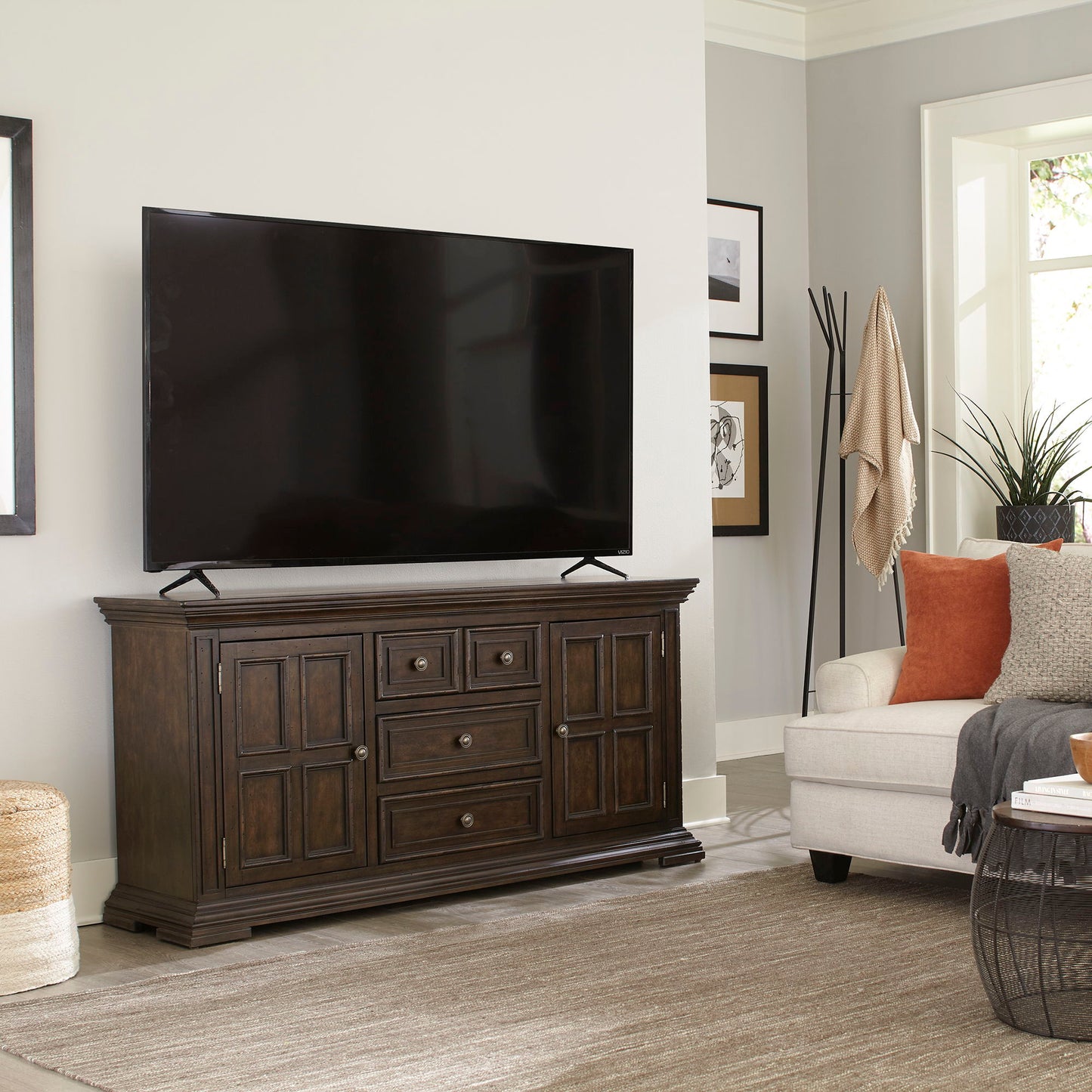 Big Valley - 66" TV Console - Light Brown