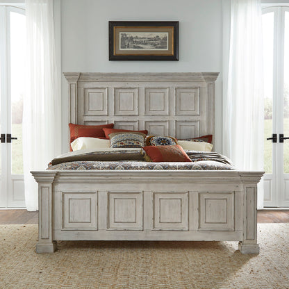 Big Valley - King Panel Bed - Whitestone
