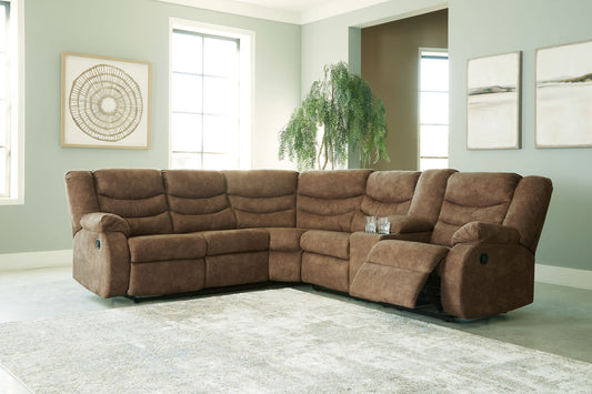 Partymate - Brindle - 2-Piece Reclining Sectional With Console