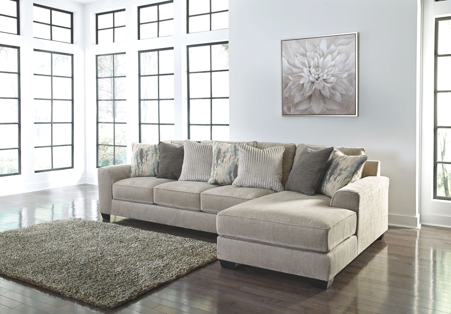 Ardsley - Pewter - Right Arm Facing Chaise With Sofa 2 Pc Sectional