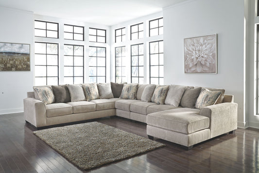 Ardsley - Pewter - Right Arm Facing Corner Chaise With Sofa 5 Pc Sectional