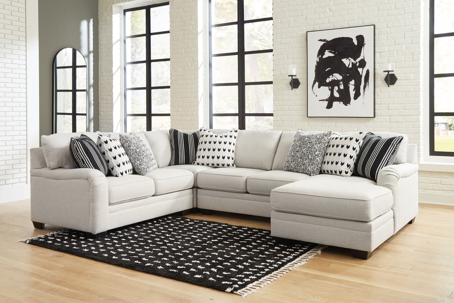 Huntsworth - Dove Gray - 4-Piece Sectional With Raf Corner Chaise