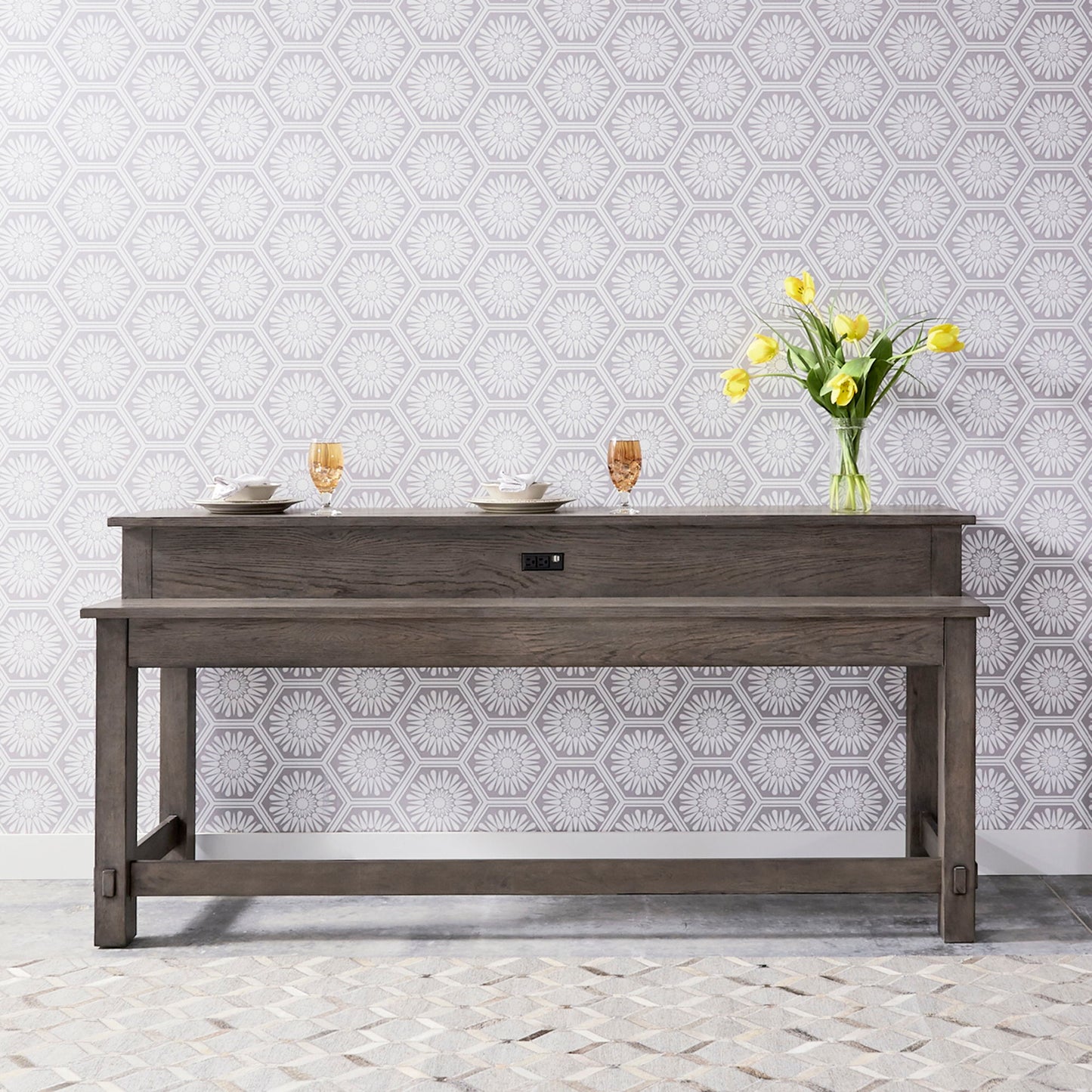 Modern Farmhouse - Console Bar Table - Gray