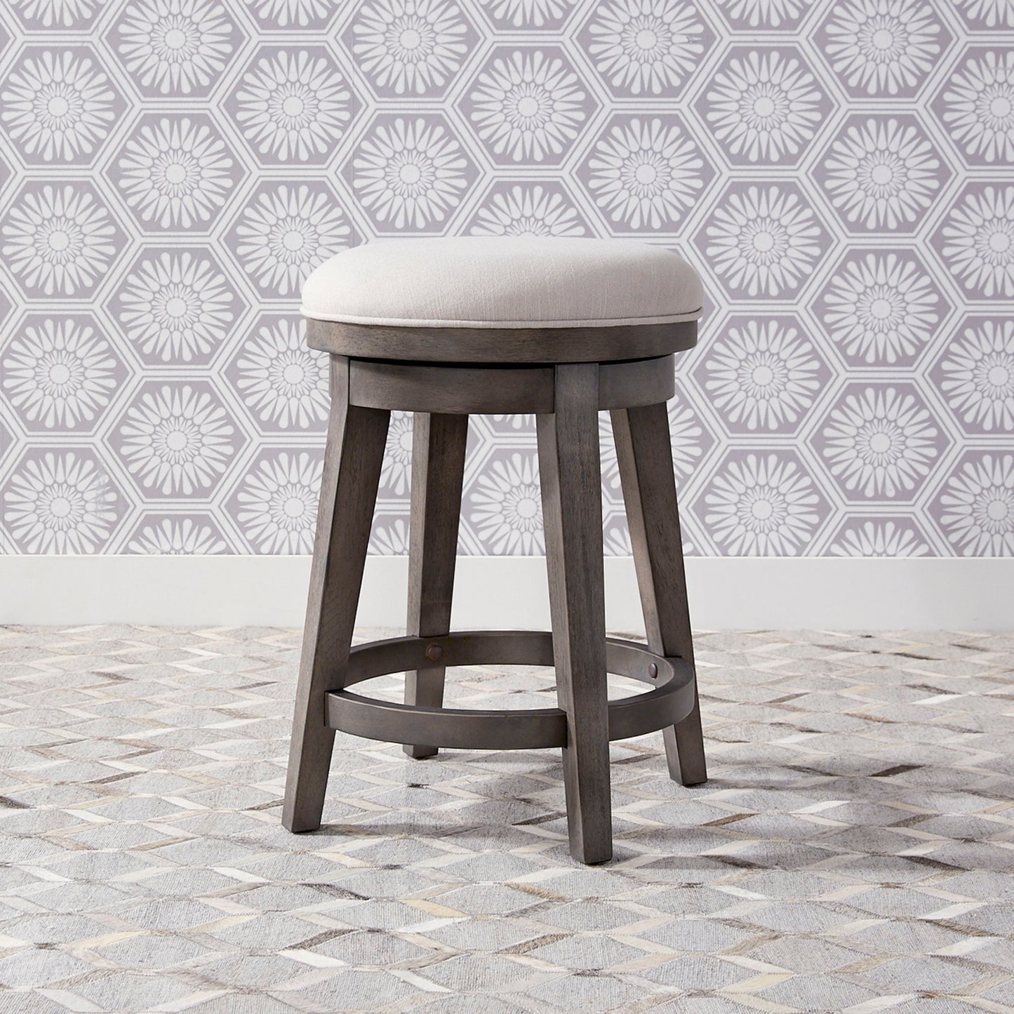 Modern Farmhouse - Console Swivel Stool - Gray