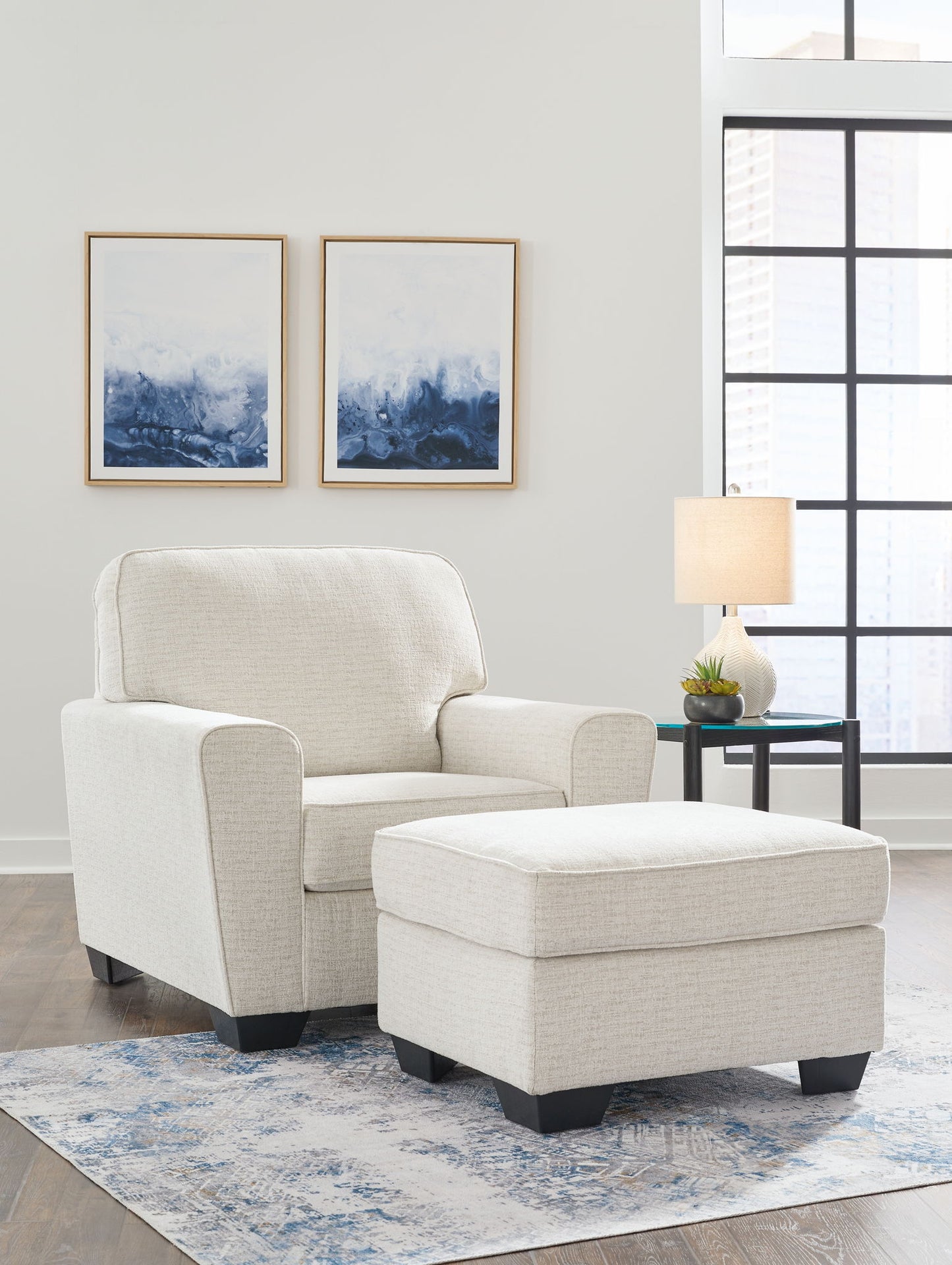 Cashton - Snow - 2 Pc. - Chair, Ottoman