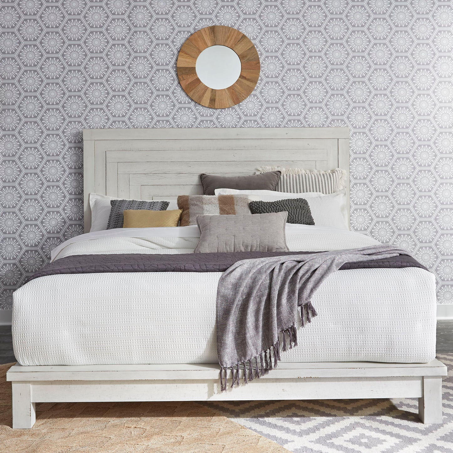 Modern Farmhouse - Queen Platform Bed - White