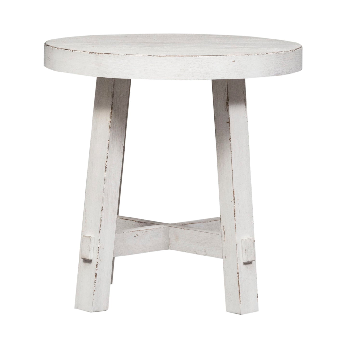Modern Farmhouse - Splay Leg Round End Table - White